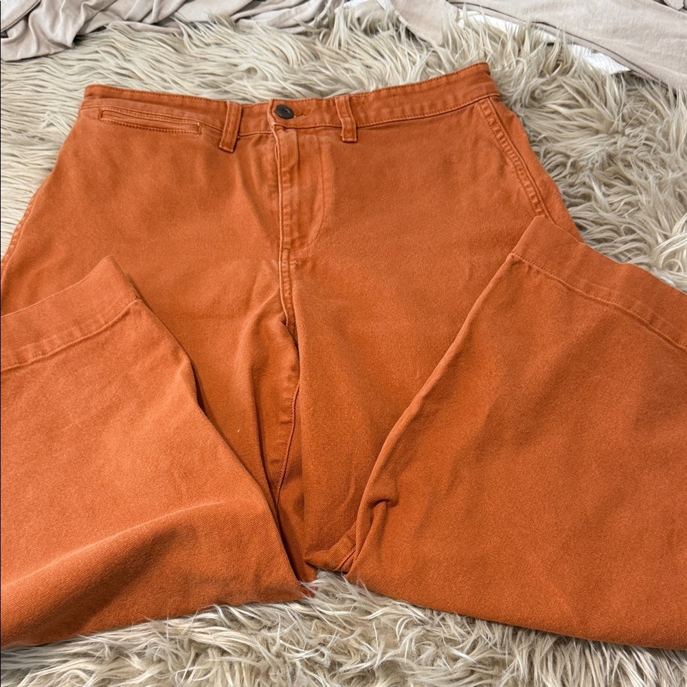 Madewell Women's Curvy Slim Emmett Pants in Rust Orange 29